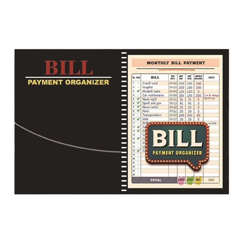 Bill Tracker Notebook Monthly Bill Organizer & Planner For Personal Budgeting Financial, Bill Payment Organizer