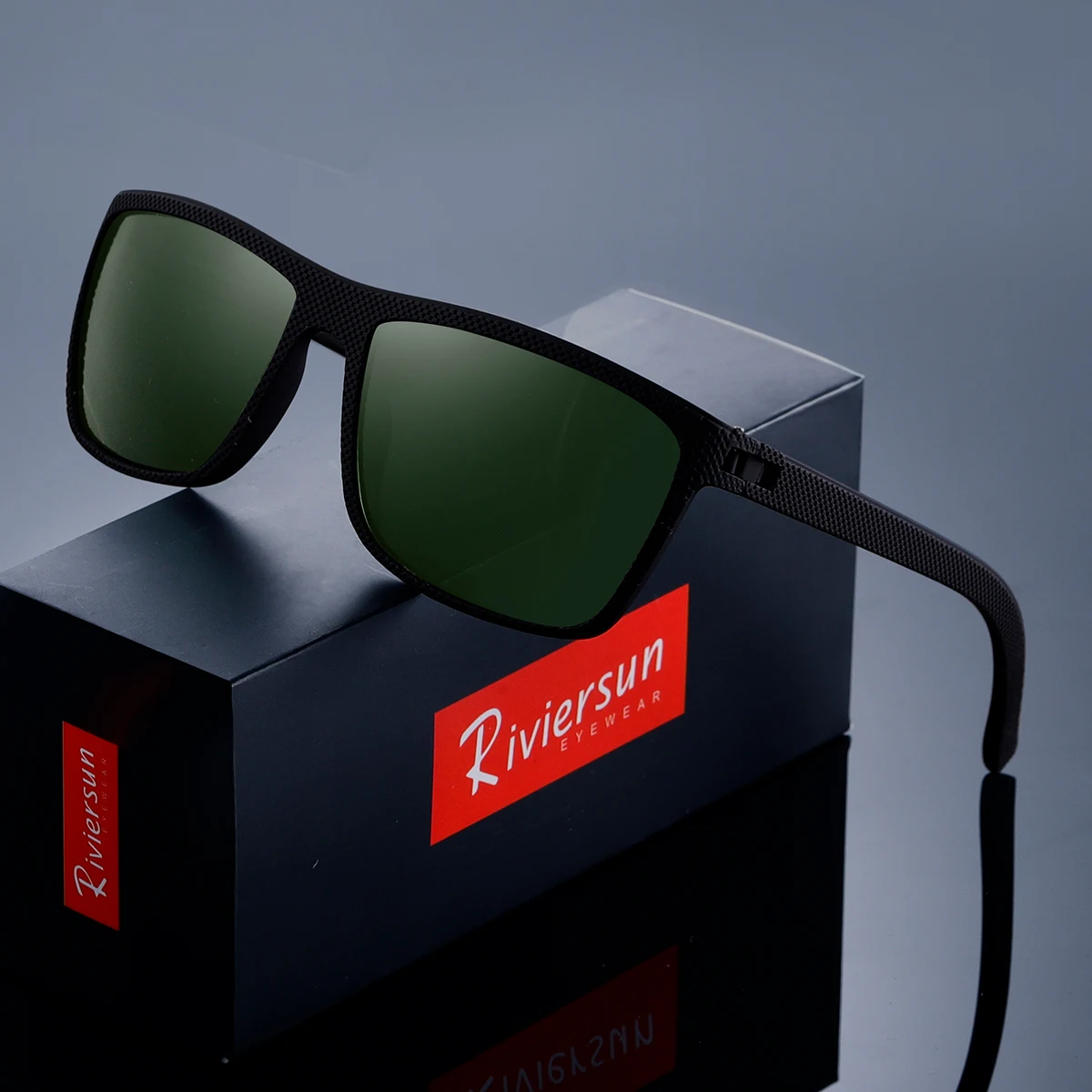 RIVIERSUN العلامة التجارية الجديدة الاستقطاب UV400 النظارات الشمسية الرجال النساء مربع ماتي إطار نظارات موضة عالية الجودة TR90 القيادة نظارات #2