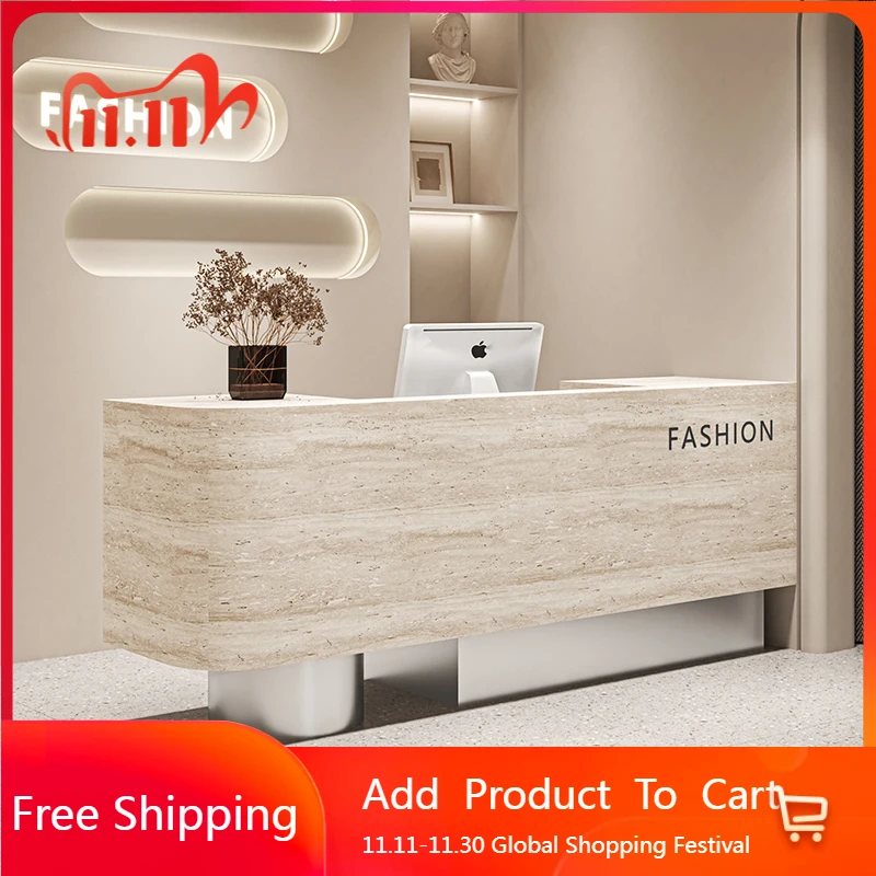 

Salon Unique Reception Desks Luxury Hotel Display European Corner Reception Desks Minimalist Simple Mostrador Lounge Furniture