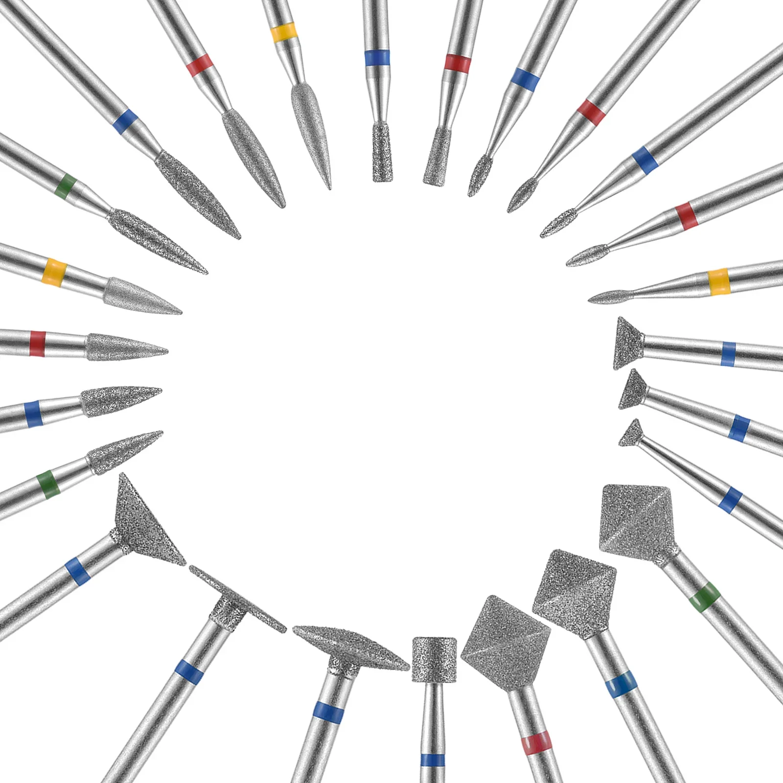 10個入りネイルドリルビットセット ダイヤモンドミリングカッター マニキュアアクセサリー 研磨 プロ用キューティクルビット ネイルドリル用