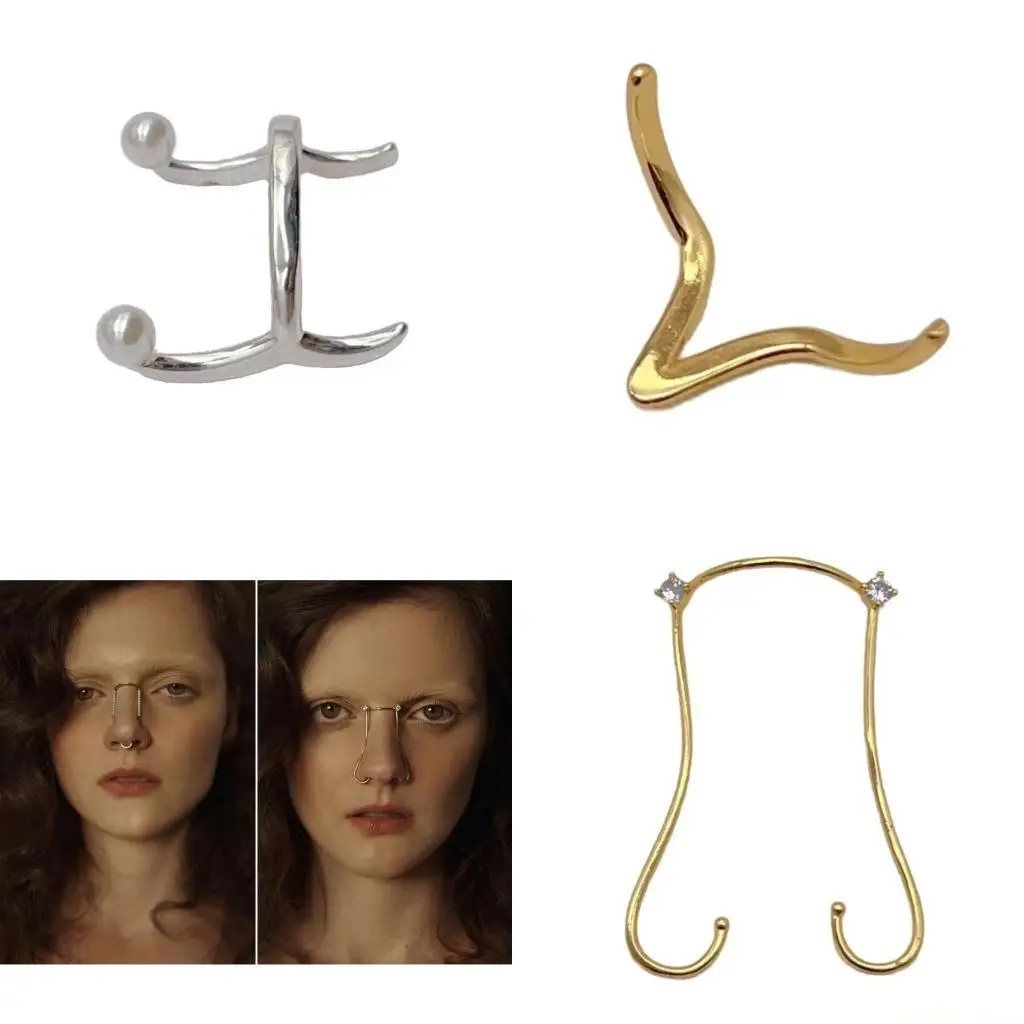 D46E Nose Bridge Corrector Alternative Nose Enhancer Delicate Nose Rings Nose Hoop Septum Rings Accessory