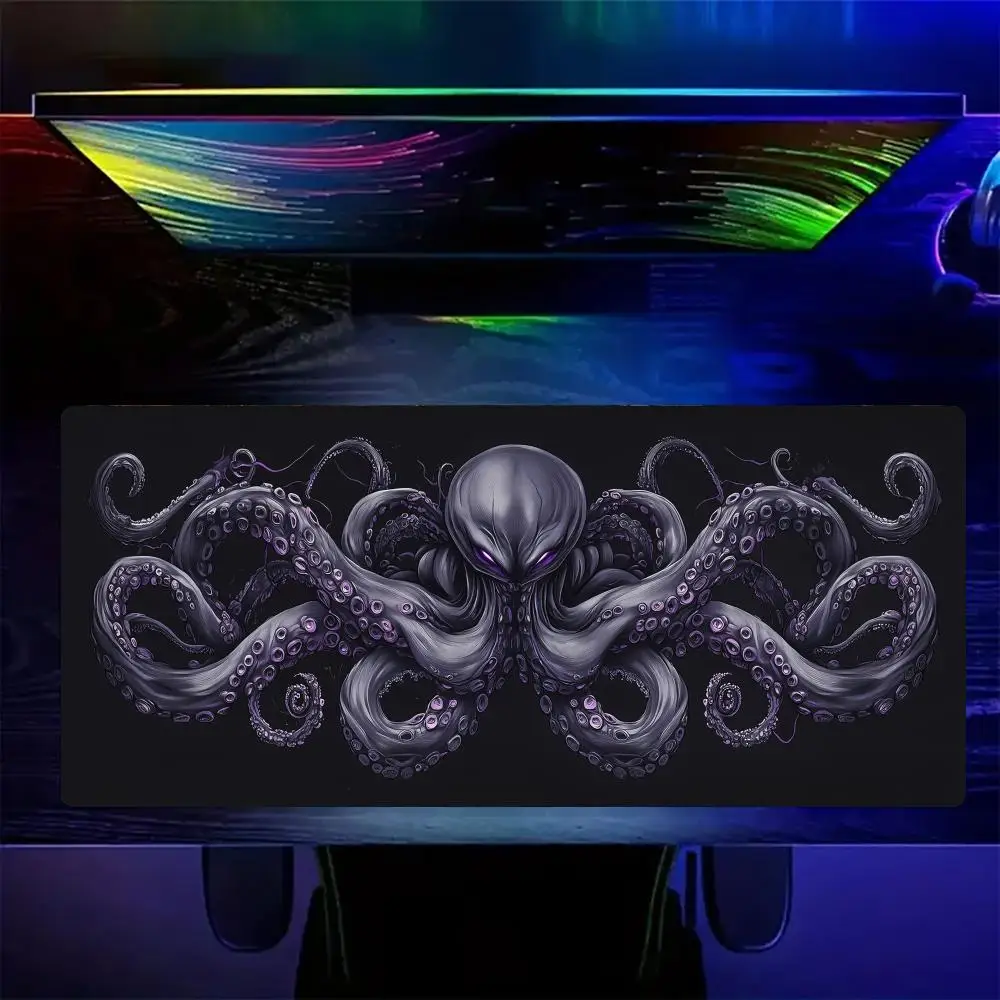 

Потрясающий гигантский коврик для мыши в виде осьминога, игровой коврик, нескользящий настольный коврик, коврик для мыши с прошитыми краями, HD-печать, офисный коврик, коврик для стола.