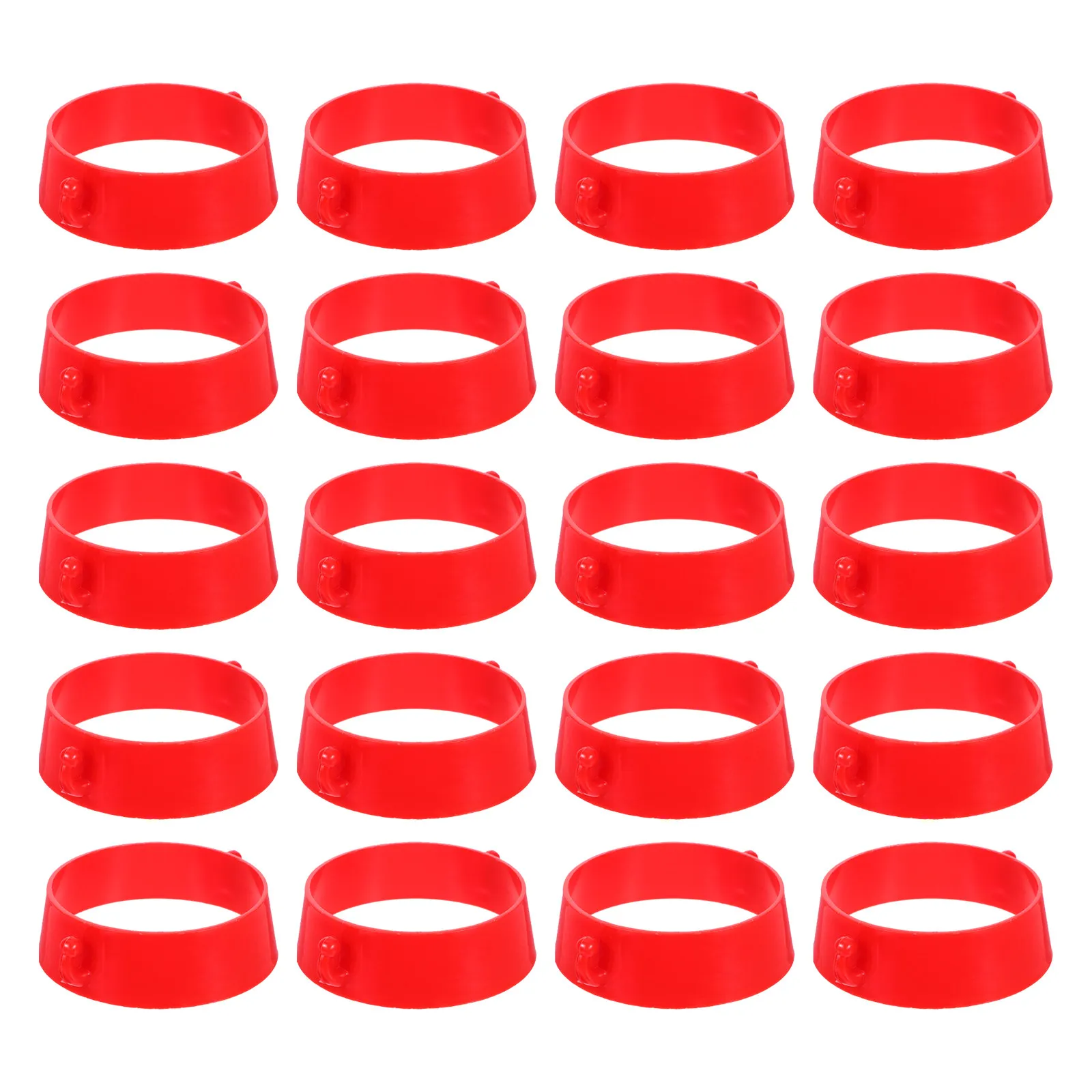 20Pcs Traffic Cone Chain Collar Heavy Duty Plastic Barrier Connector Red Hook Quick Installation Parking Construction Safety