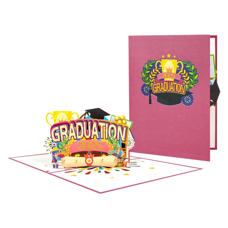 

2pcs Pop Up Congrats Card, Graduation Card, Congratulations Card, 3D Greeting Card for Business High School College University