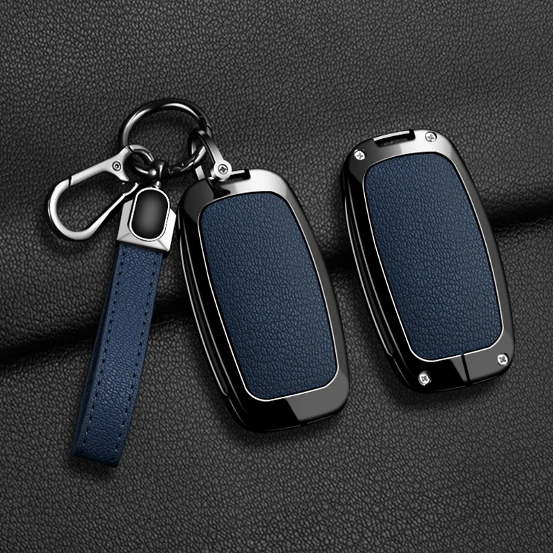 

Car Zinc Alloy Key Case Cover Holder Shell For Hyundai Genesis G90 G70 G80 EQ900 GV60 6/7/8 Buttons Protect Keychain Accessories
