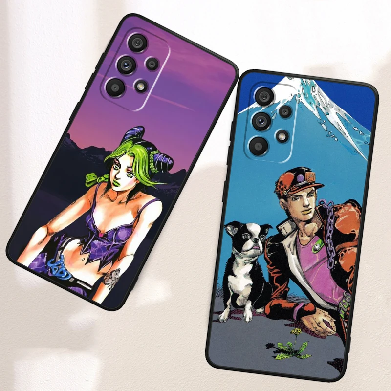 JoJos Bizarre Adventure For Samsung A53 A52 A33 A32 A51 A71 A21S A13 A73 A55 A22 A23 A35 A72 A54 A12 5G Black TPU Phone Case