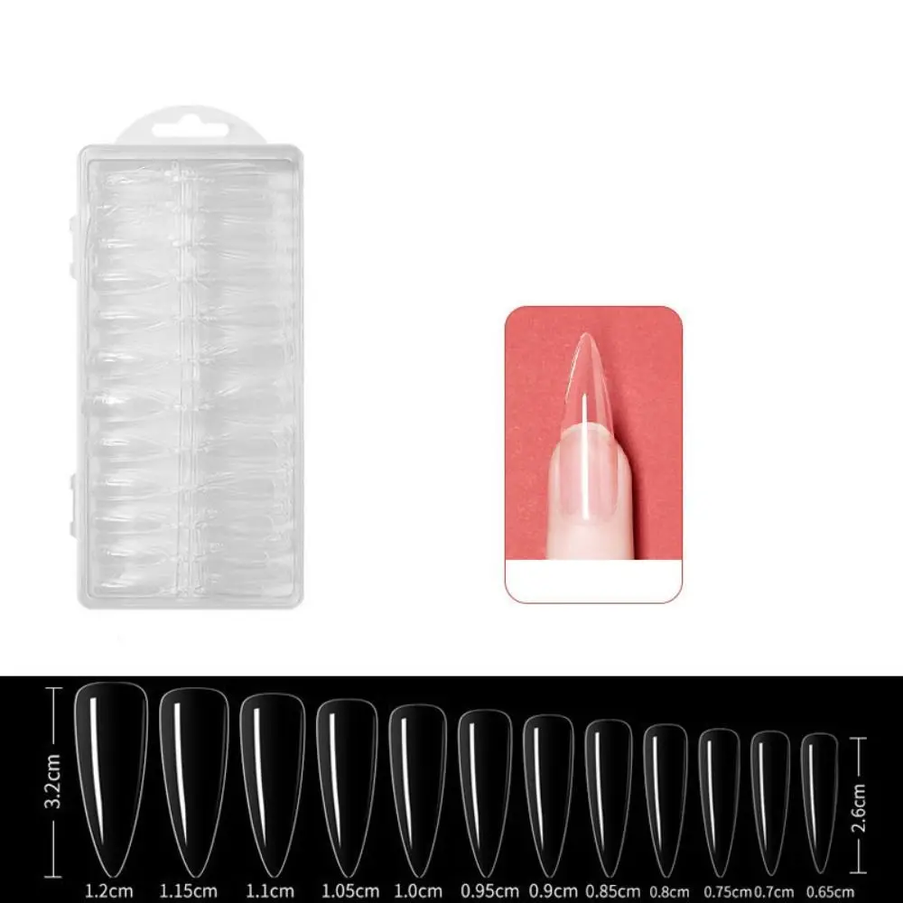 240pcs/set Ultra Thin Press on Nails Detachable Full Half Cover Fake Nail Tips Clear Almond Coffin Artificial Nails