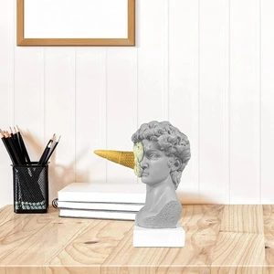 モダンノルディックフィギュア飾りアイスクリームデビッドフィギュラインホーム装飾彫刻オフィスブックシェルフデスクトップアート装飾デイビッド像 12販売融解アイスクリーム彫刻-2