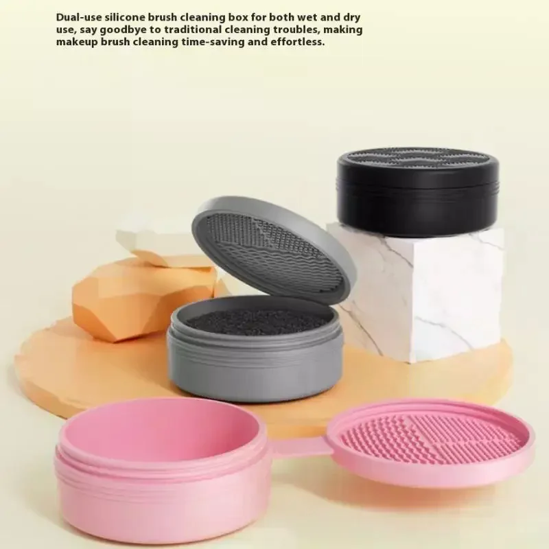 Boîte de nettoyage de pinceaux de maquillage, éponge de nettoyage rapide, pinceaux de fard à paupières, nettoyeur à sec, lavage cosmétique, outil de poudre propre, accessoires de maquillage