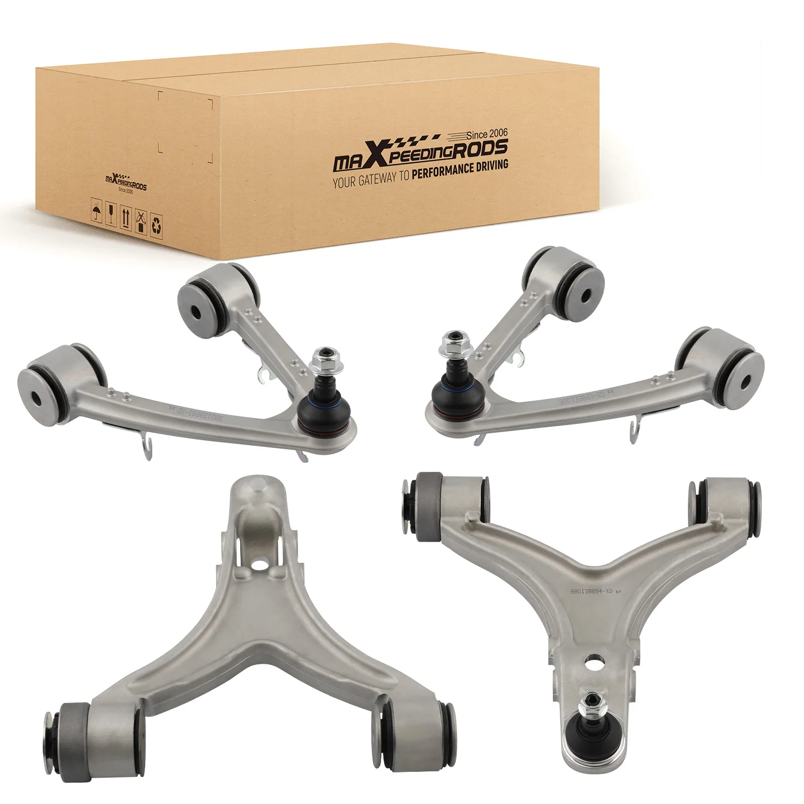 Adjustable 4Pcs Aluminum Front Upper Lower Left Right Control Arms for Quattroporte M139 2007-2013 980139892