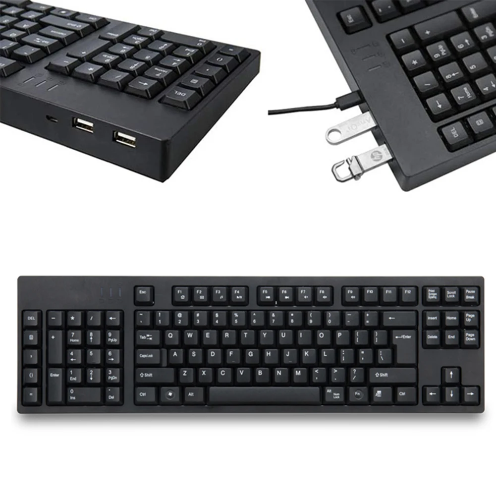 Imagem -03 - Teclado Ergonômico da Mão Esquerda Multimídia 104 Teclas Gamer Mecânico Dual Usb Hub com Fio Laptop Desktop pc