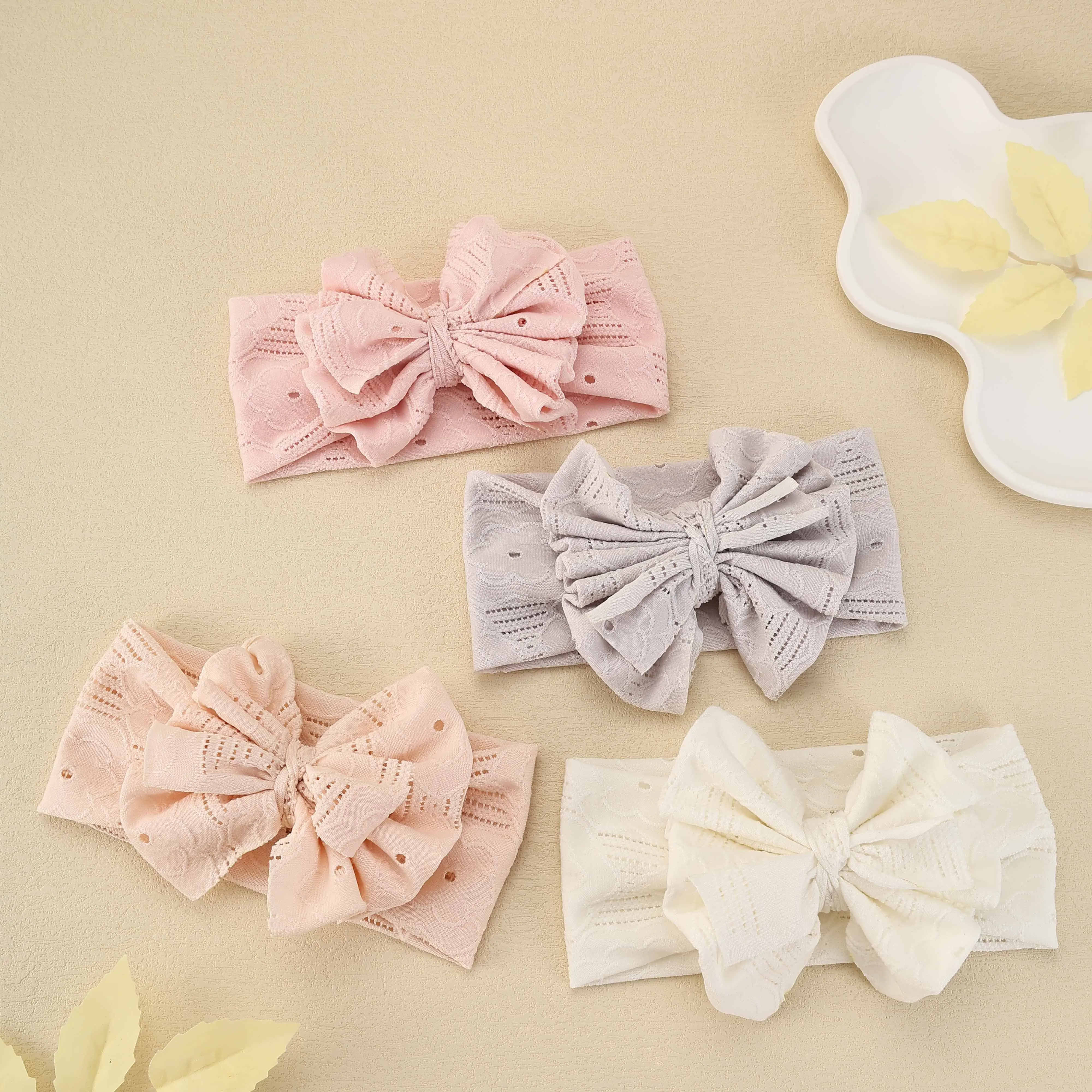 

Baby Headband Hollow Out Vintage Lace Bow Hairband Elastic Soft Nylon Turban For Newborn Girls Toddler Kids Hair Accessories