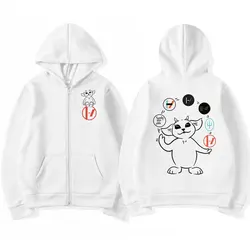 Twenty One Pilots Logo Print Rits Hoodie Rock Hip Hop Zip Up Sweatshirts Mannen Vrouwen Mode Casual Oversized Truien