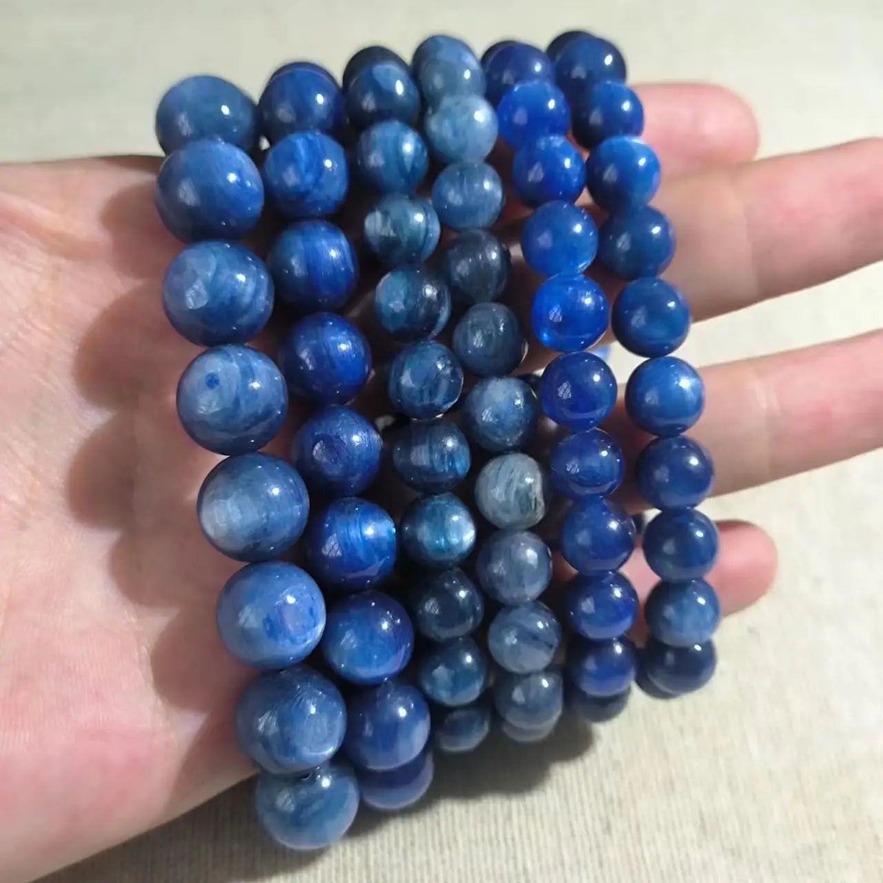 

1pcs/lot Natural Kyanite Single Circle Bead Bracelet cat eye Exquisite high-grade crystal precious accessories gem jewelry taki