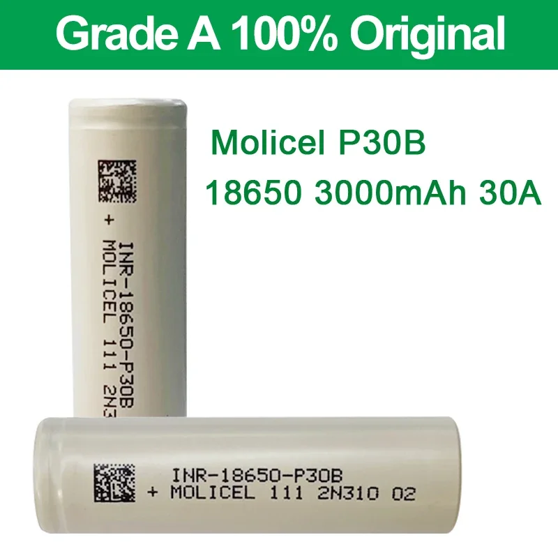 1-12 Piece Original Molicel P30B 18650 Battery 30A 3.7V 3000mAh High Drain Rechargeable Batteries High Discharge Li-ion Cells