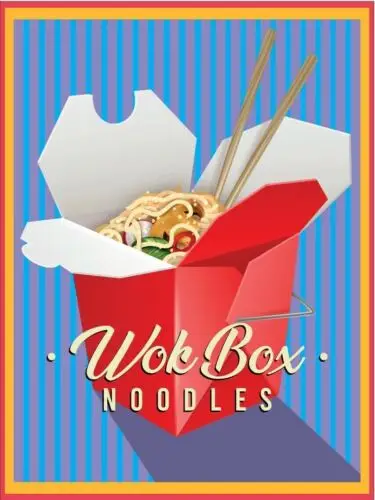 Metal plaque vintage retro style Wok Box Noodles decorative tin door sign Food