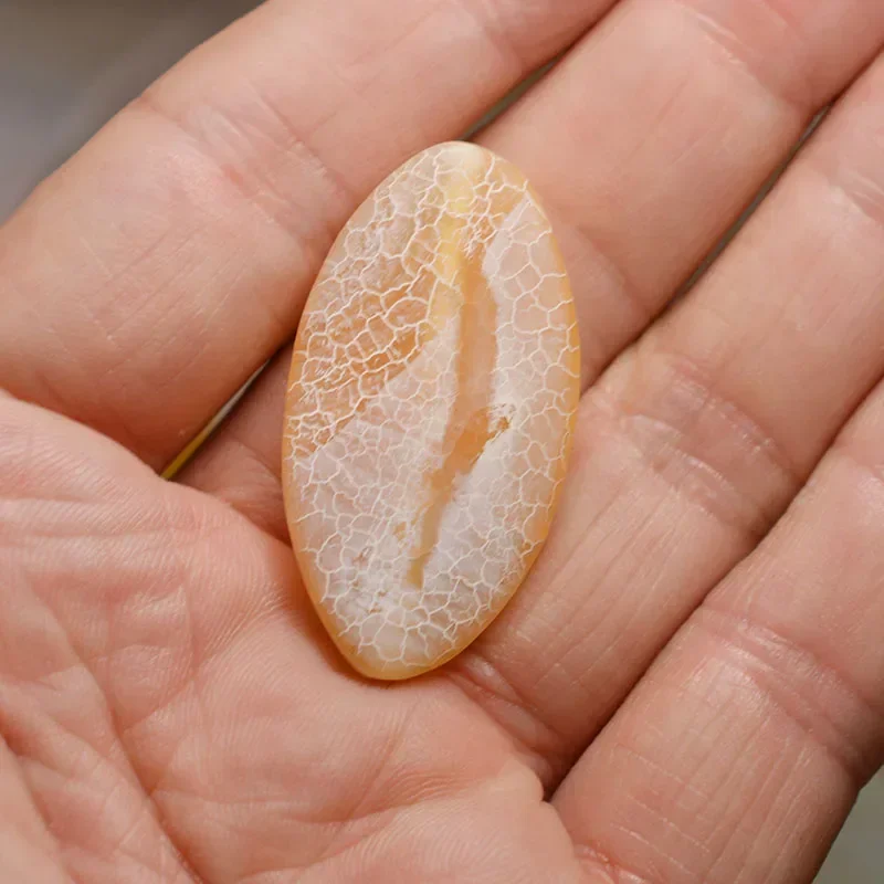 20x40mm large oval yellow crack straight hole agate quartz camo piece pendant beads DIY jewelry making