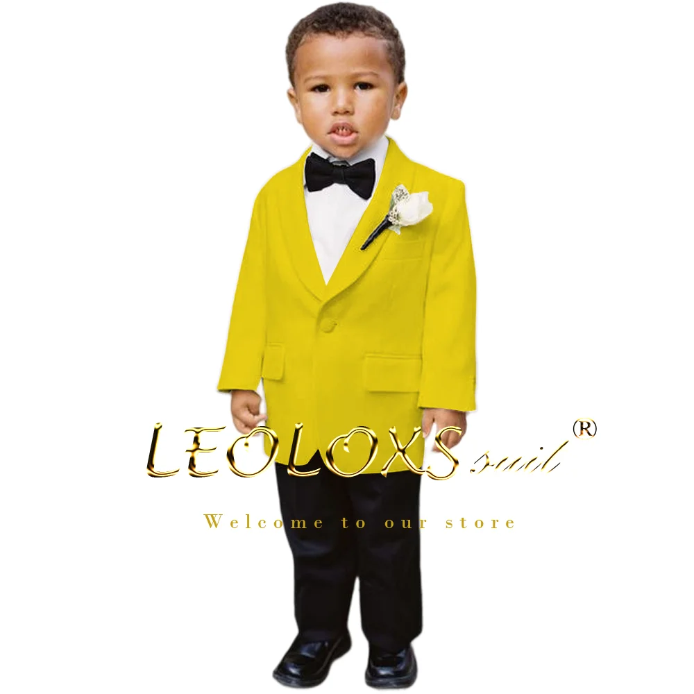 Children's boys' suit suit (jacket + black pants) customized 2-piece suit suitable for daily wear at wedding parties