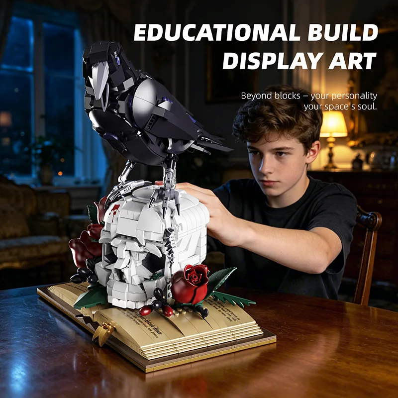 

Mechanical Animal Series Building Blocks Model Skull Crow Gorilla Scorpion DIY Gothic Ornament Toy Kid Holiday Gift 33138 33135