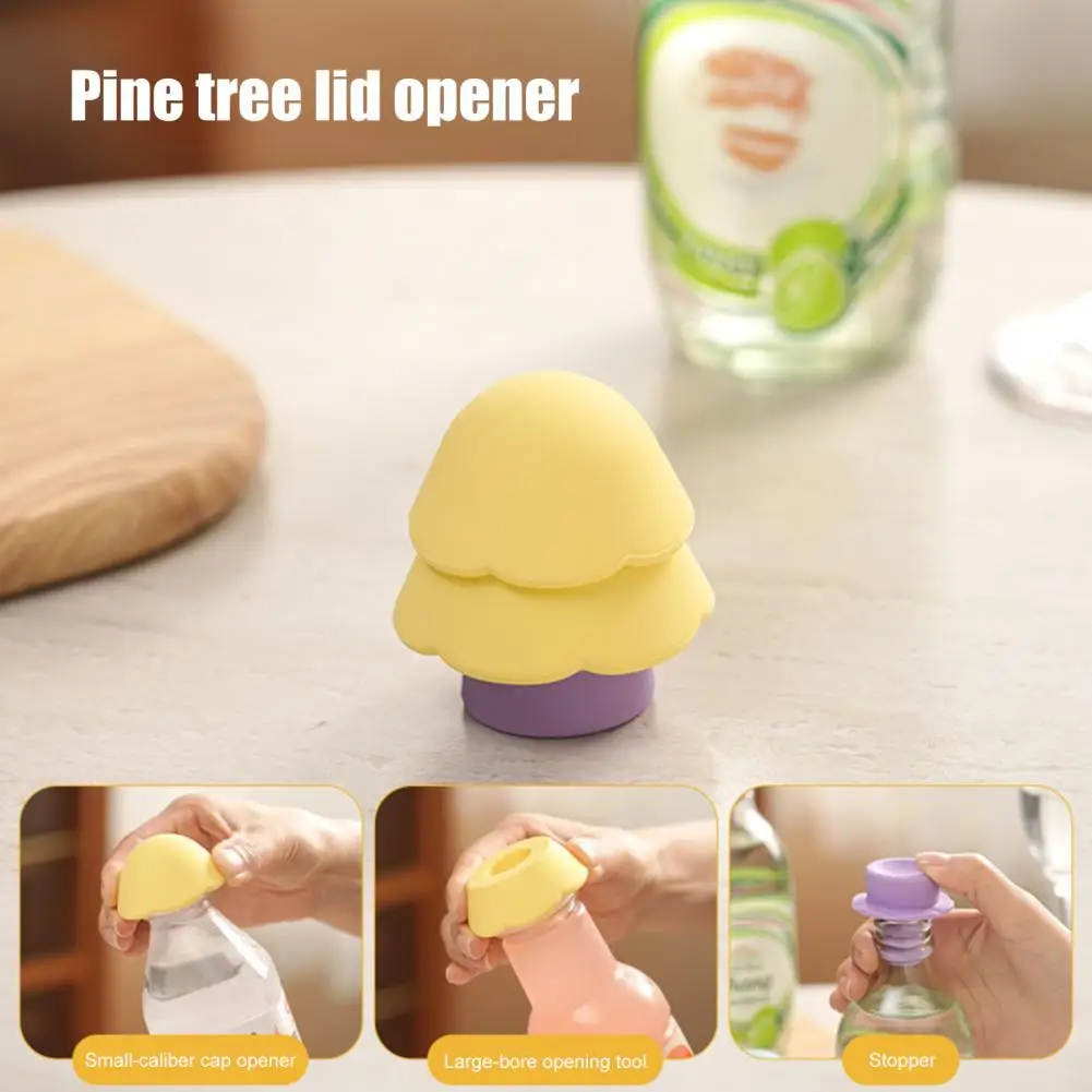 Decorative Silicone Bottle Sealer 3 1 Bottle Opener Cork Set Universal Leak-proof Wine Sealer Reusable Food-grade for Kitchen