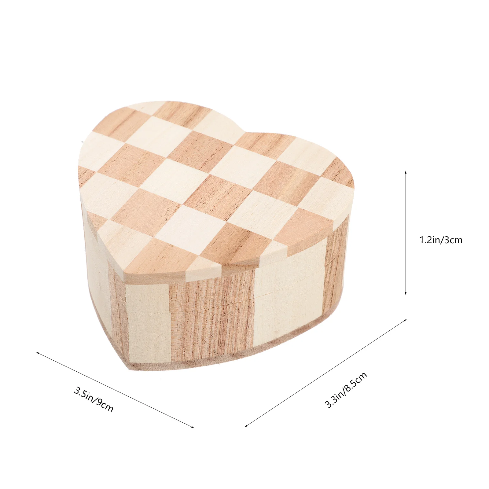 صندوق مجوهرات خشبي على شكل قلب حقيبة تخزين صغيرة خفيفة الوزن للخواتم والأقراط والأساور والحلي هدية خشبية #4