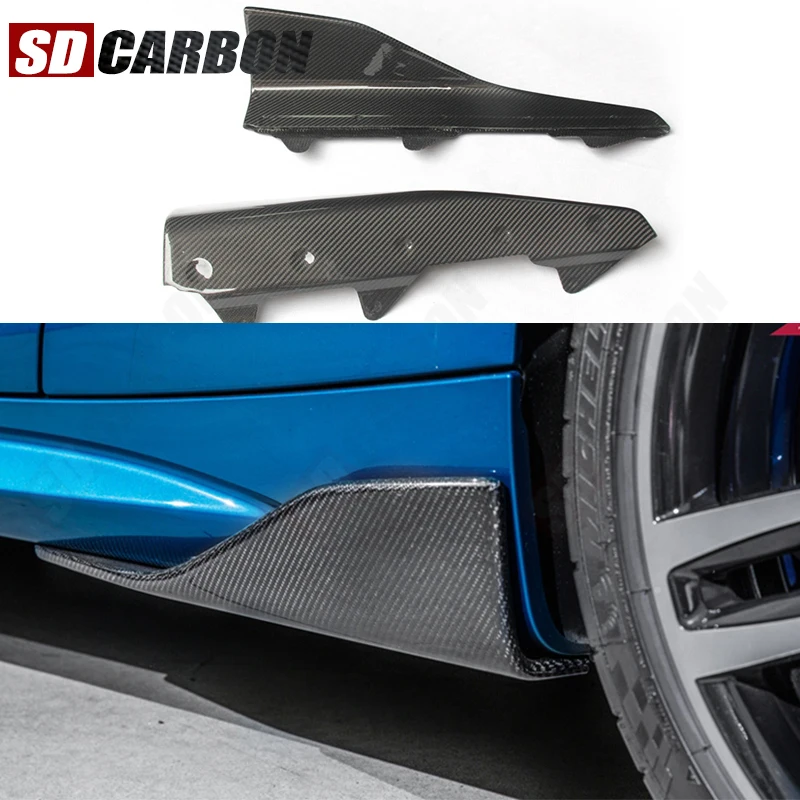 

For BMW M2 F87 M2C 2014 - 2021 Carbon Fiber Side Skirts Splitters Cupwings Winglets Canards Apron Upgrade body kit