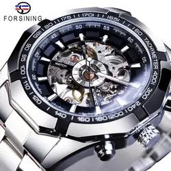 Forsining – montre squelette étanche pour homme, en acier inoxydable 2021, Top marque de luxe, Transparent, mécanique, Sport