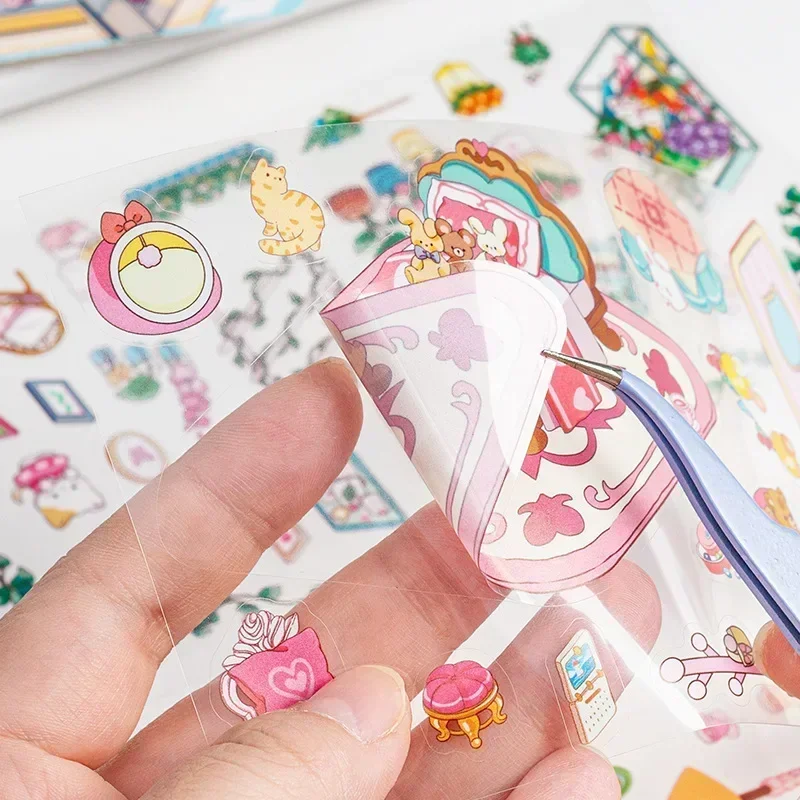 

3D декоративные наклейки для студентов, детей, девочек, украшение для блокнота, наклейка с животным пейзажем, наклейка для ведения журнала, детский подарок