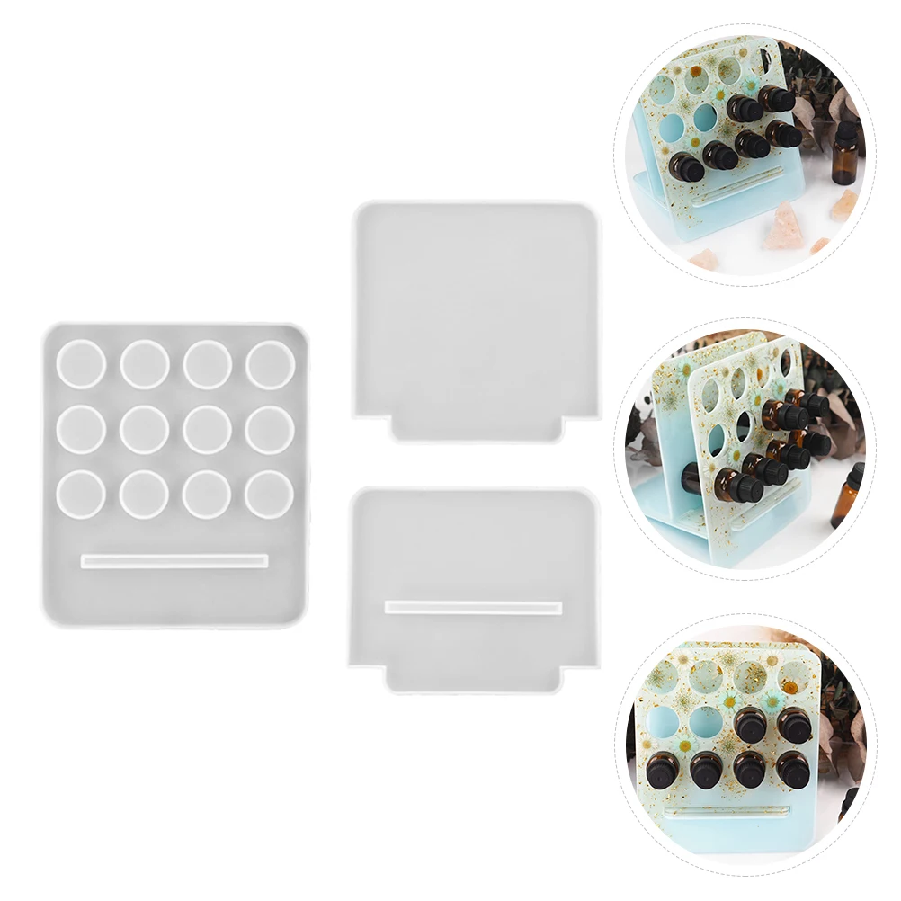 

The Circle Crystal Epoxy Mold Office with Silica Gel Essential Oil Bottle Holder