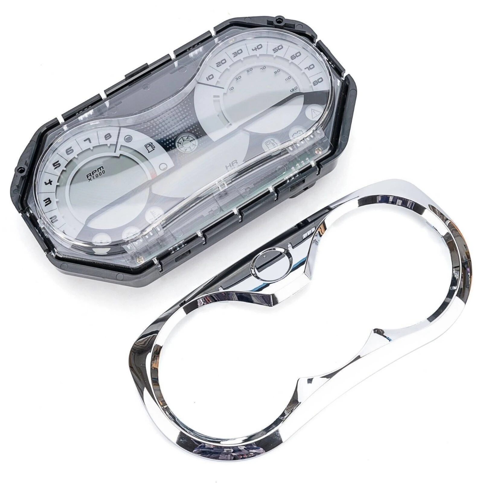Speedometer with LCD Multifunction Gauge Cluster Marine Instrument Chrome Bezel High Contrast Clear for GTX and RXT 2006 2011