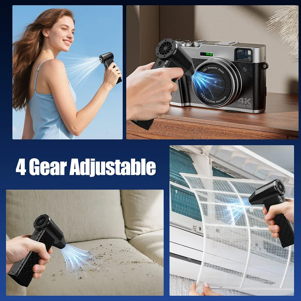 Portable Fan Turbo Fan Jet Turbo Jet Blower Brushless Vacuum Cleaner Blower For PC/Keyboard/Home/Car Cleaning Air Duster Blower
