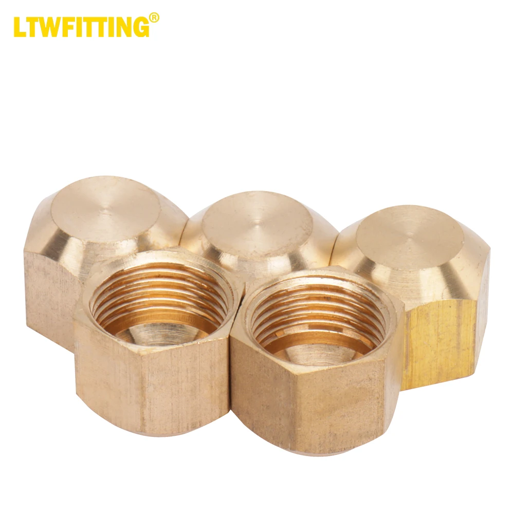 

LTWFITTING Brass 1/2" OD Flare Cap , Brass Flare Tube Fitting(Pack of 5)