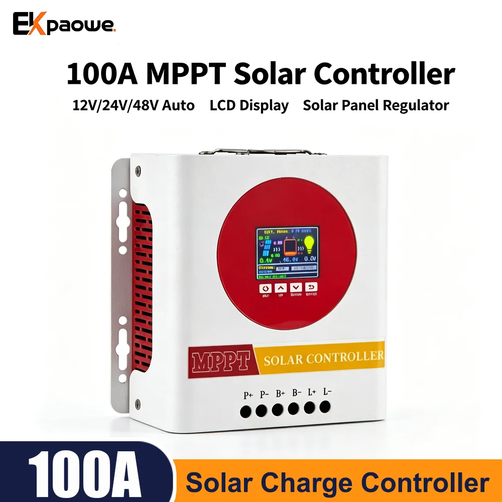 100A MPPT Solar Charging Controller - Solar Panel Charging Controller -12/24 Volts - Compatible Lead Acid Lithium Colloidal Batt