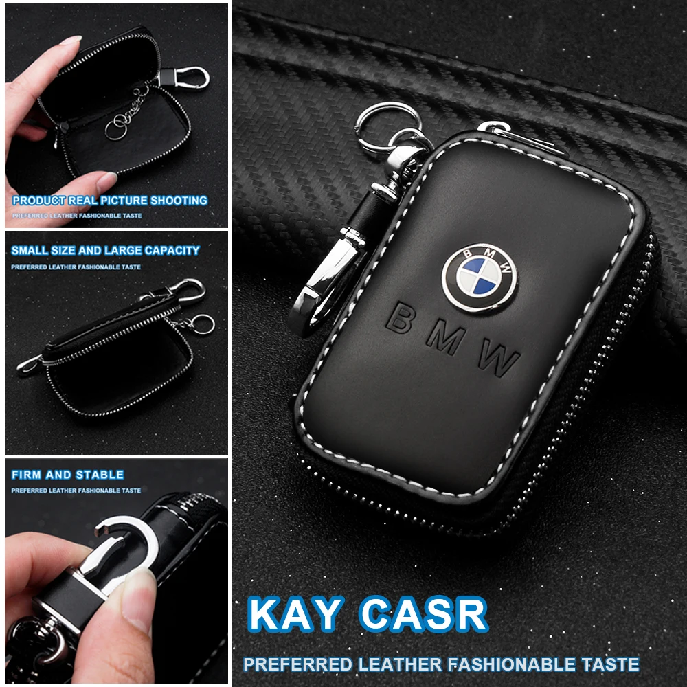 Leather Key Wallet Car Key Bag Multi Function Key Case For BMW E30 E38 E39 E46 E60 E61 E90 X1 X3 X4 X5 X6 E70 E83 X5 F10 F30 F32