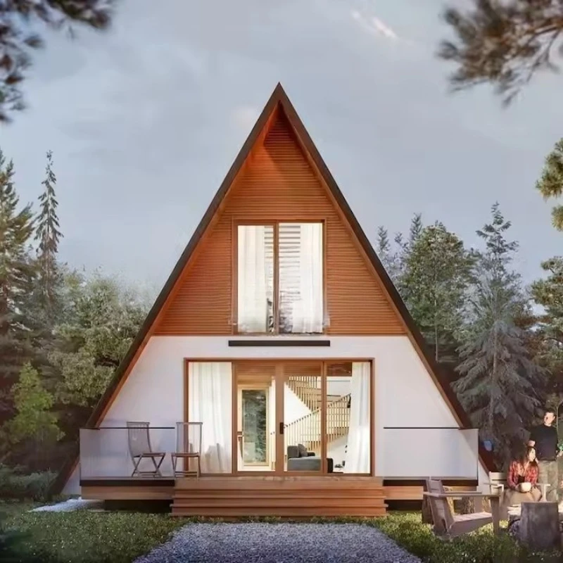 

Internet celebrity wooden house villa scenic park homestay light steel