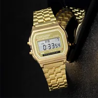 Luxury LED Digital Watch for Men Stainless Steel Men's Electronic Wristwatch Simple Business Gold Sliver Mens Watch Reloj Hombre 5