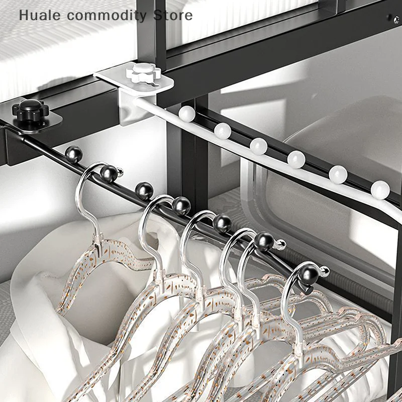 Wall Mount แขวนเสื้อผ้าหอพักข้างเตียงเสื้อผ้า Drying Rack หน้าต่างประหยัดพื้นที่ Closet Organizer สําหรับห้องนอนร้านเสื้อผ้า