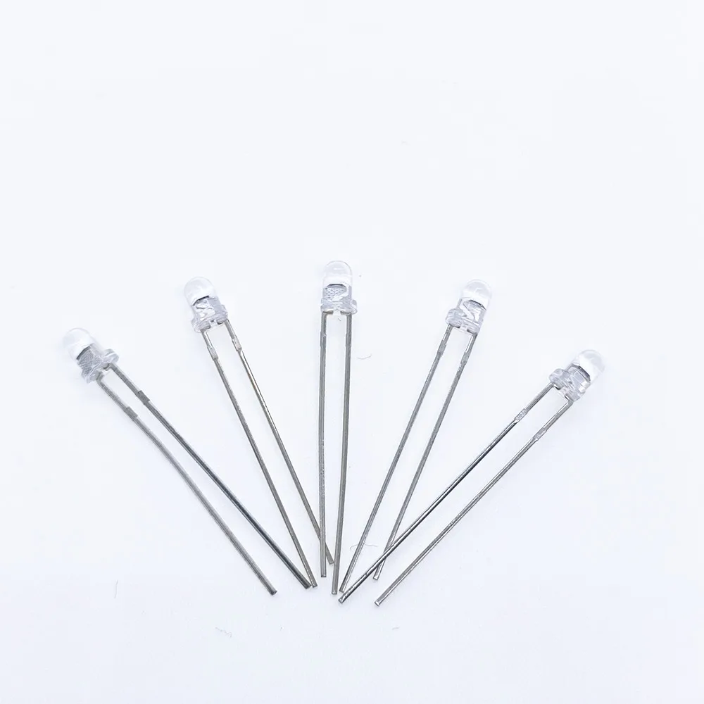 50PCS Infrared 940nm Receiving Tube 3mm Straight Plug round Head PD204-6C for Security Camera Night Vision