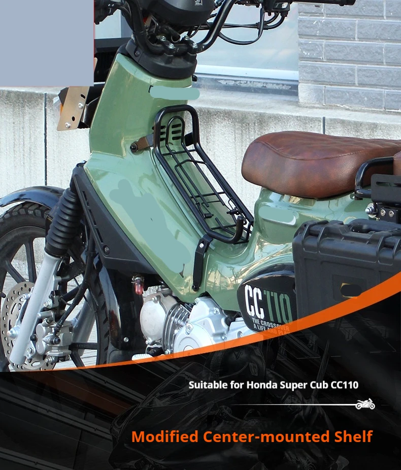 Center Luggage Rack for Honda Cross Cub CC110, Motorcycle Middle Frame Storage Carrier Modification Accessories