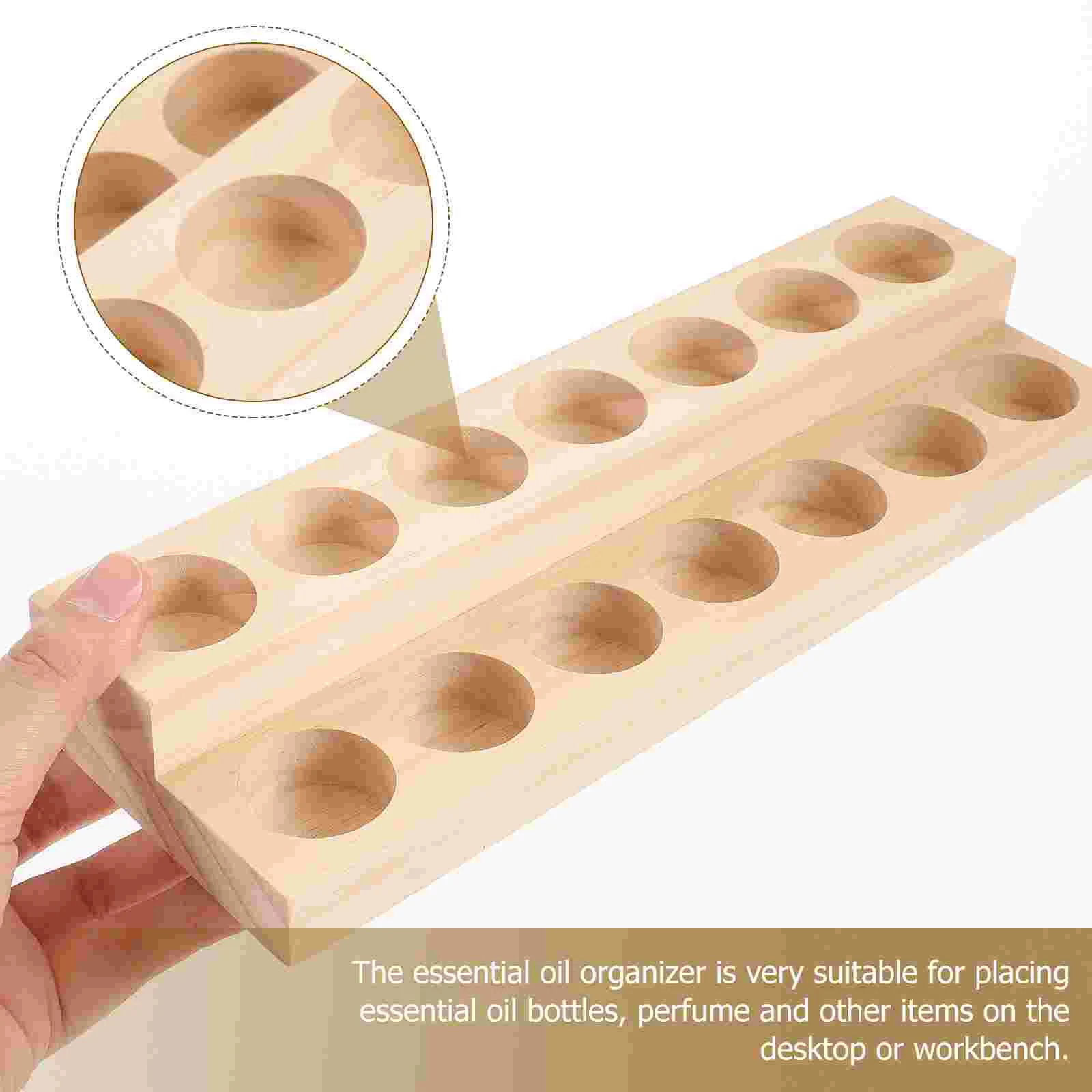 Essential Oil Display Stand Nail Holder Cases Wooden Holders Two-layers Bottle Organizer Shelves