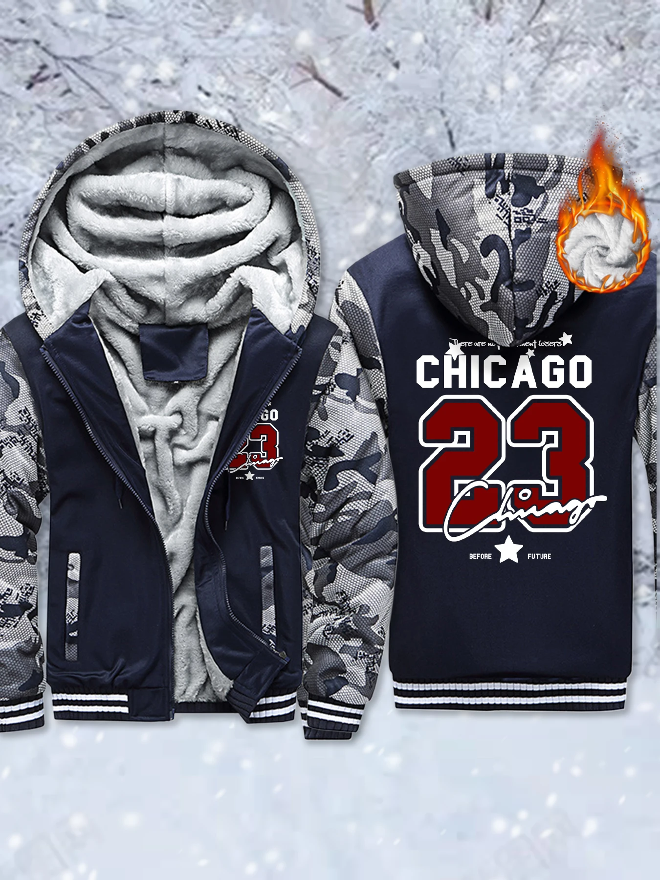 

Мужская толстовка с принтом из джерси Chicago Number 23, модный пуловер на молнии, толстая повседневная куртка, уличные куртки высокого качества с капюшоном