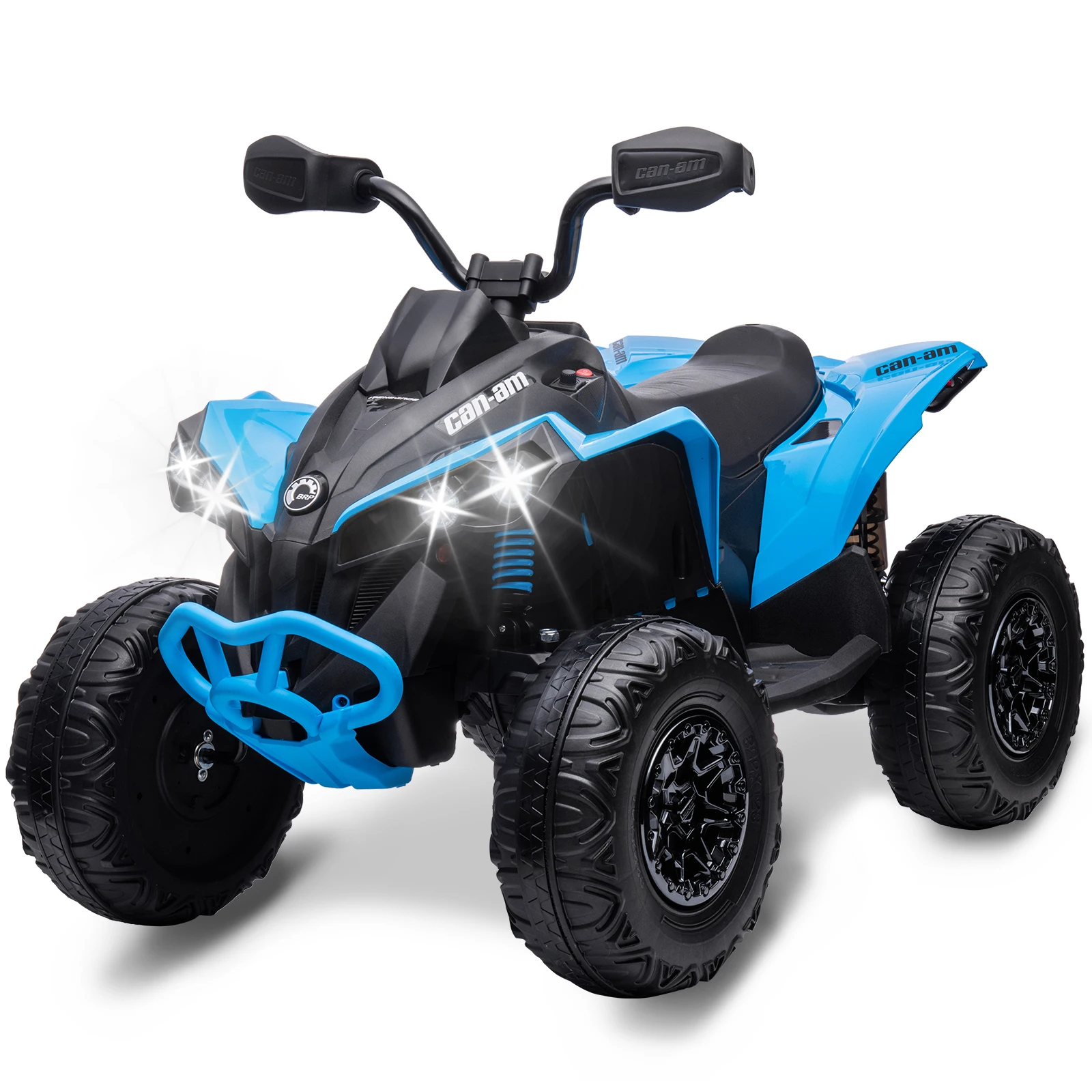 12V Kids ATV, 4-Wheeler Kids Ride On Toy Car Toy Electric Vehicle w/Remote Control, LED Lights, Spring Suspension, Treaded Tires