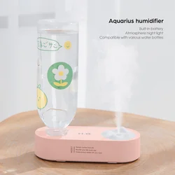 Hipacool Portable Mini Air Humidifier USB Cool Mist Sprayer For Auto Home Room Office Ultrasonic Humidifiers Base With LED Light