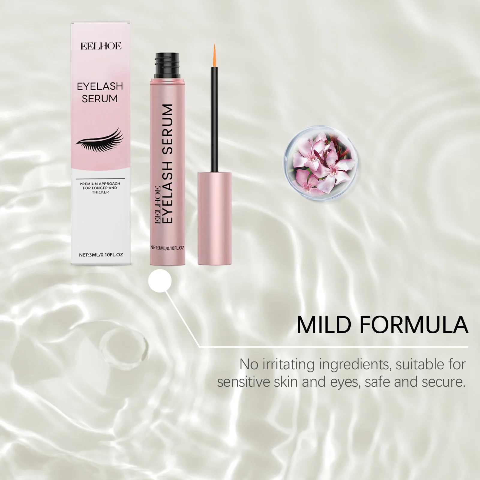 Siero per la crescita delle ciglia per una crescita rapida Allungamento Curling Ispessimento Rafforzare Nutrire le ciglia Siero booster per sopracciglia naturali