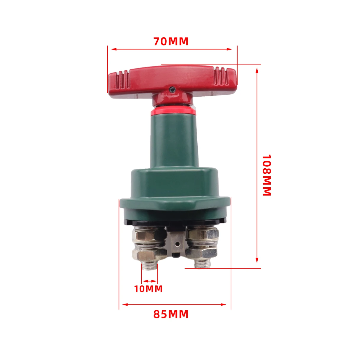 Green baking paint power-off switch modified car power main switch 12-24V current 300A suitable for cars, RVs, yachts