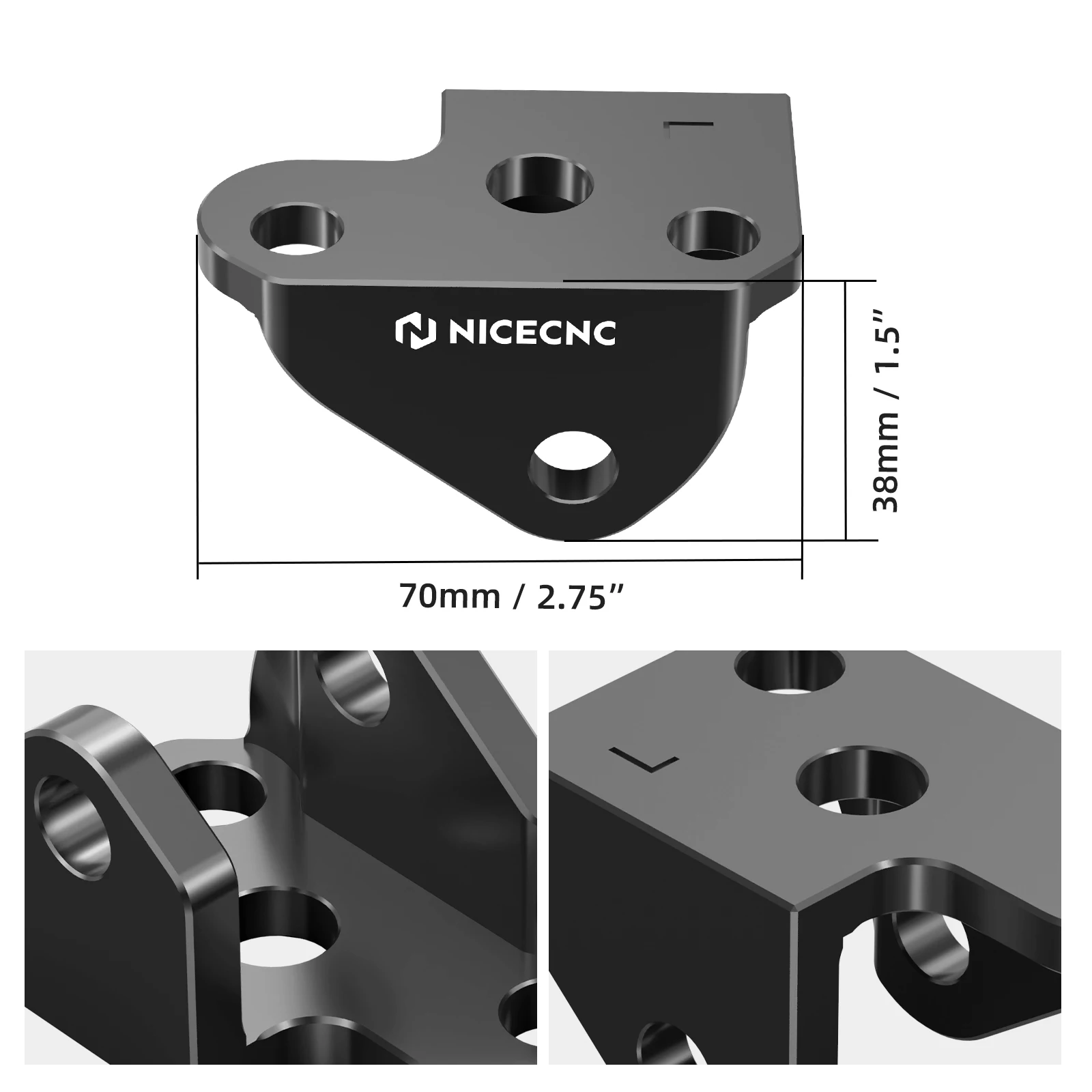 NICECNC For Yamaha YZ250F 2024 2025 2026 YZ450F 2023-2026 Motorcycle Foot Peg Offset Brackets Aluminum 5mm Back & Lower