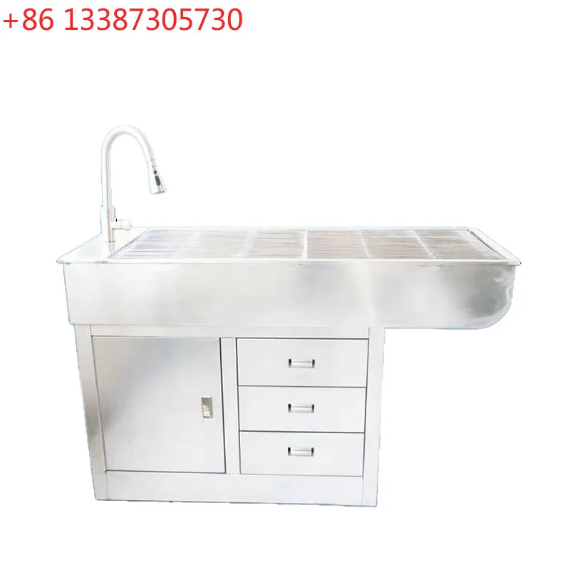 

304 stainless steel animal cleaning and beauty operation table, pet hospital diagnosis and treatment operating table