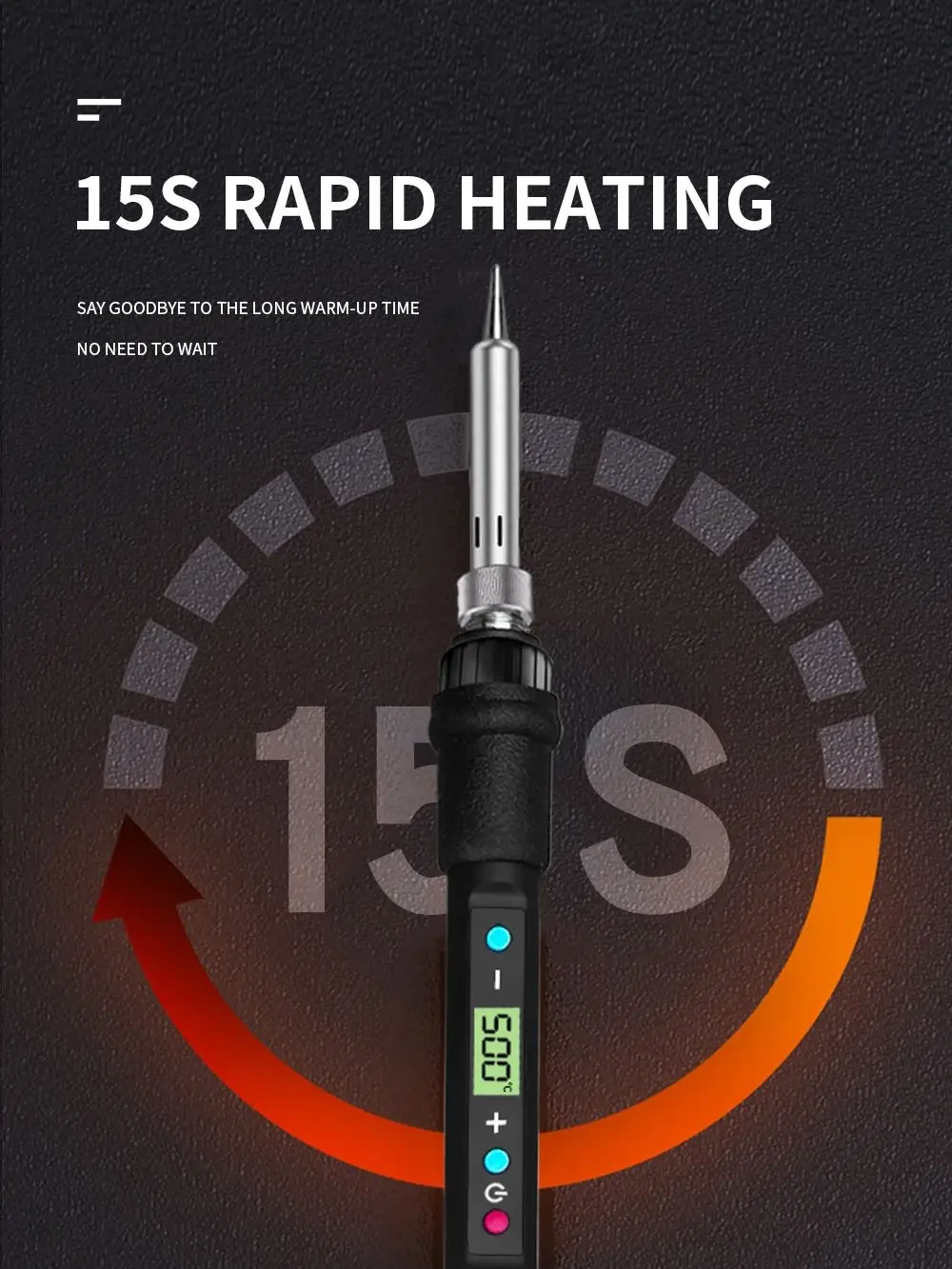LF 80W Digitalanzeige Lötkolben Schweißset C/F Schaltkalibrierungstemperatur 100-500C Heimreparatur DIY Lötset – Detail 3