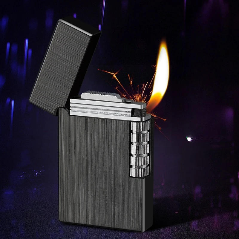 Embossed Skull Cigarette Lighter Bright Sound Torch Lighter Flint Grinding Wheel Inflatable Butane Lighters Smoking Accessories