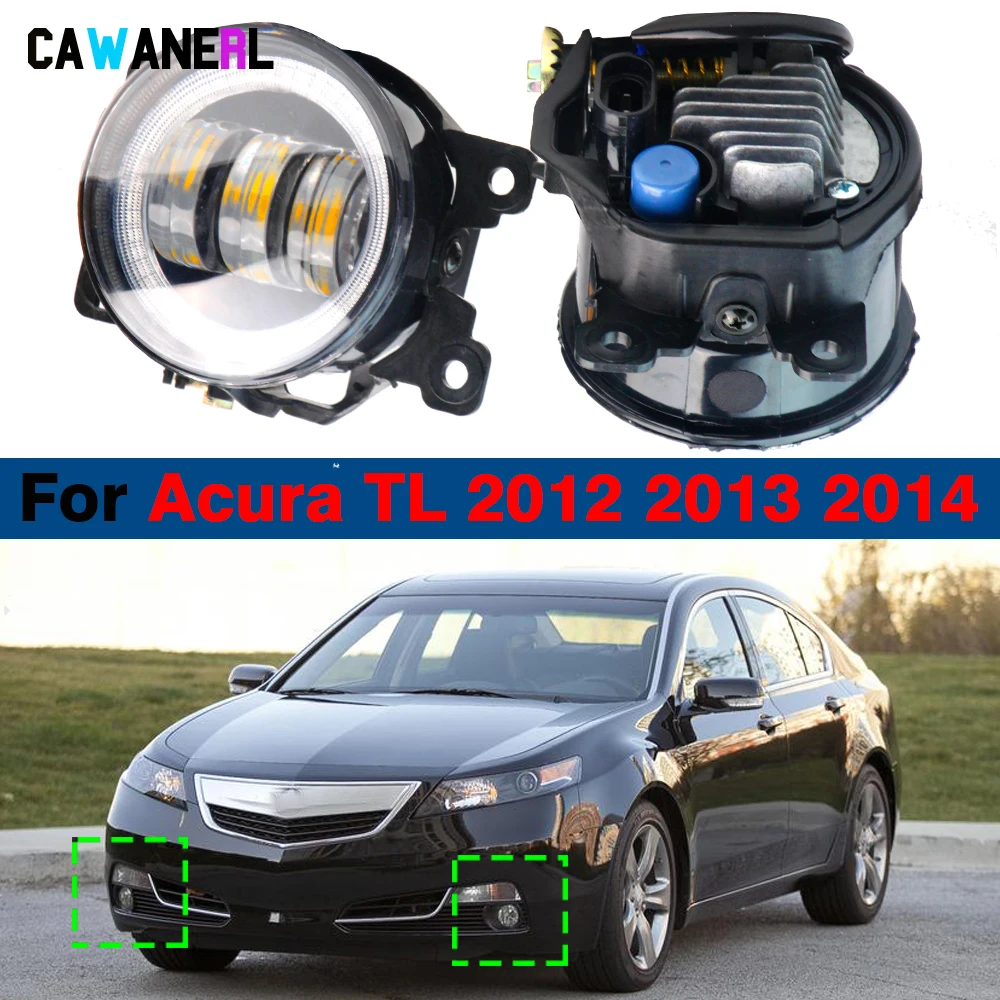 1 Pair 30W 6000LM Car Right + Left Angel Eye LED Fog Light Daytime Running Lamp DRL H11 Styling For Acura TL 2012 2013 2014